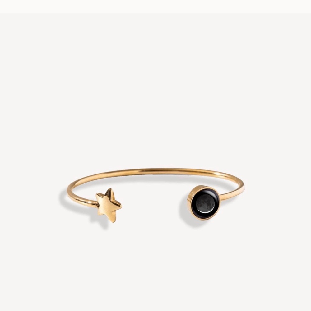New Gold and Star and Moon Moonglow Jewelry Cuff Bracelet